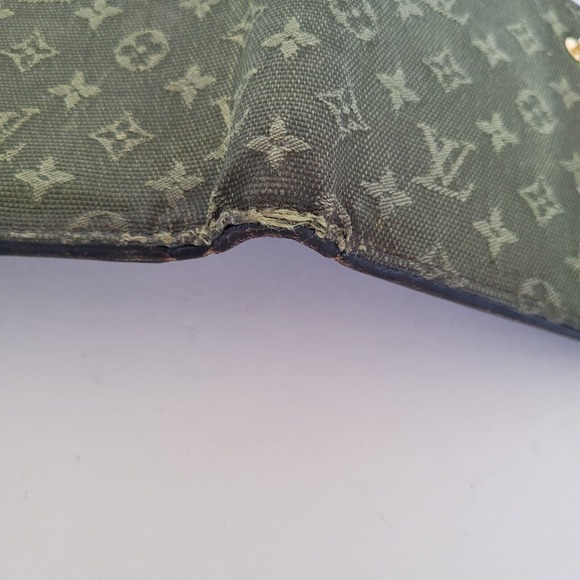 LOUIS VUITTON LV Men's Canvas Leather Card Bill Coin Wallet Khaki Green Medium - Picture 9 of 14
